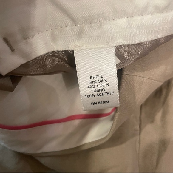 BANANA REPUBLIC Women’s Tan Silk Linen Cropped Ankle Pant Size 2 - Picture 8 of 13